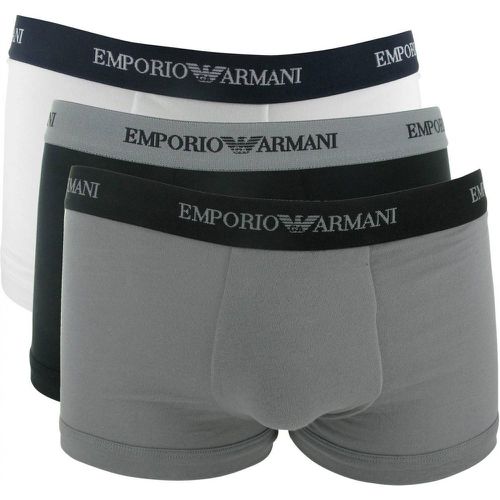 Pack de 3 boxers logotés ceinture élastique - coton stretch - Emporio Armani Underwear - Modalova