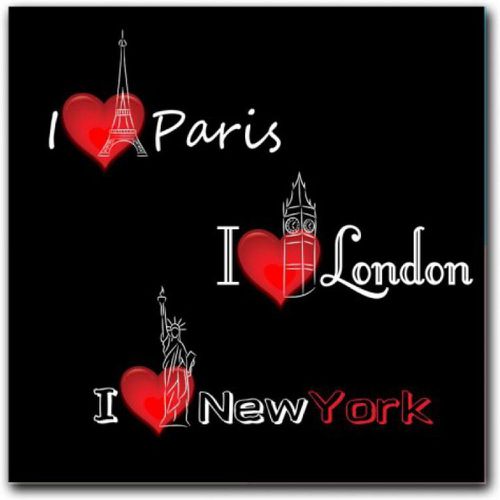 Tableau New York Paris Londres Voyage 50X50 cm - 3S. x Home - Modalova