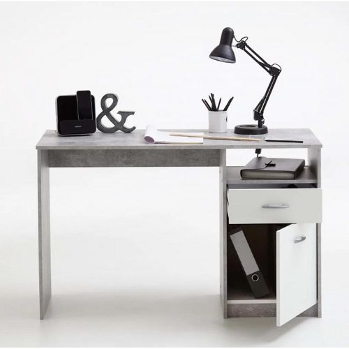 Bureau blanc et gris béton NAZA - 3S. x Home - Modalova