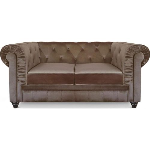 Canapé chesterfield velours capitonné 2 places - 3S. x Home - Modalova
