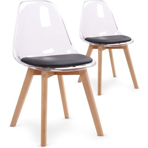 Lot de 2 chaises scandinaves et coussin noir SULLY - 3S. x Home - Modalova