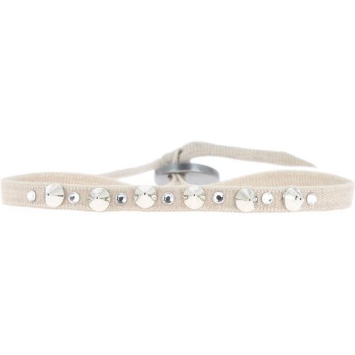 Bracelet A32525 - Bracelet Tissu Beige Cristaux Swarovski - Les Interchangeables - Modalova