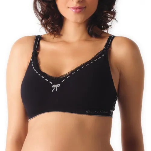Brassiere de grossesse et d'allaitement sans armatures - noir - Cache Coeur - Modalova