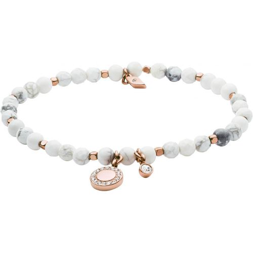 Bracelet JA6934791 - Bracelet Perles Blanches Acier Doré Rose - Fossil Bijoux - Modalova