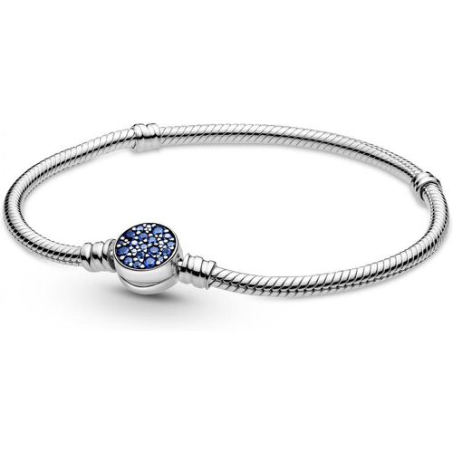 Bracelet Maille Serpent Fermoir Médaillon Bleu Bijoux - Argent - Pandora - Modalova