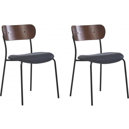 Lot de 2 chaises design en métal et bois - 3S. x Home - Modalova