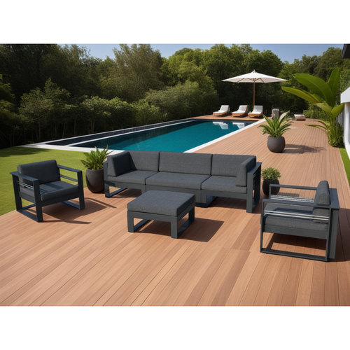 Salon de jardin haut de gamme foncé 6 places ST TROPEZ - DELORM DESIGN - Modalova