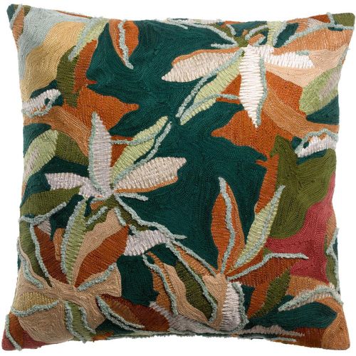 Coussin brodé Alina Pétrole 45 x 45 - Vivaraise - Modalova