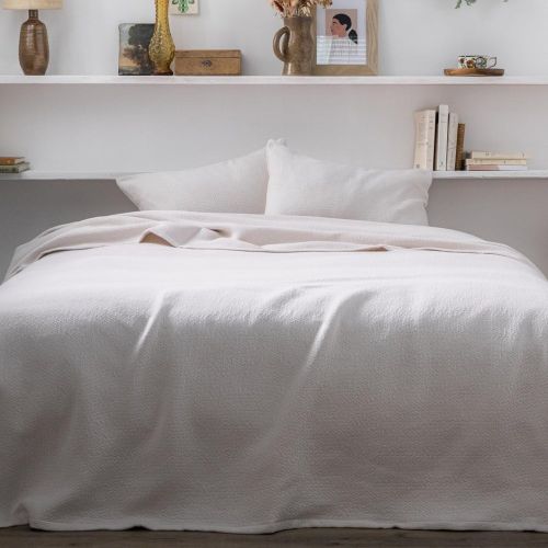 Couvre lit uni en coton 260 x 240 cm, POÈME Greige - Essix - Modalova