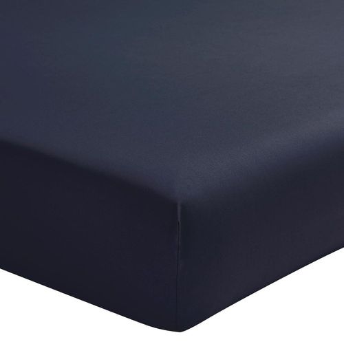 Drap-housse uni 1 ou 2 personnes percale de coton - Bleu - Essix - Modalova