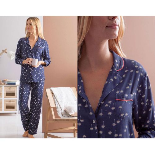 Pyjama motif palmiers- marine en coton - Becquet - Modalova