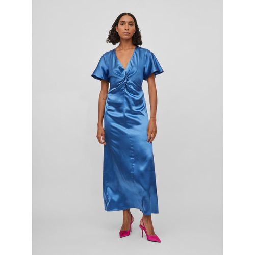 Robe col en v bleu Mae - Vila - Modalova