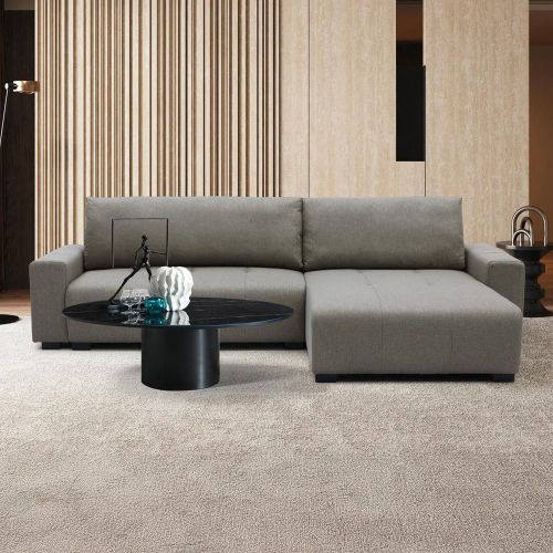 Canapé d'angle convertible élégant Malone Tissu Gris taupe - 3S. x Home - Modalova