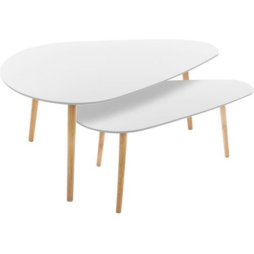 Lot De 2 Tables De Café Blanches Mileo - 3S. x Home - Modalova