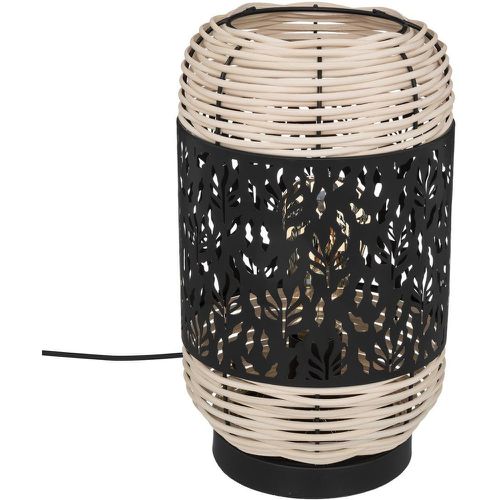Lampe cylindre Cosy, métal et rotin, noir, H30 cm - 3S. x Home - Modalova