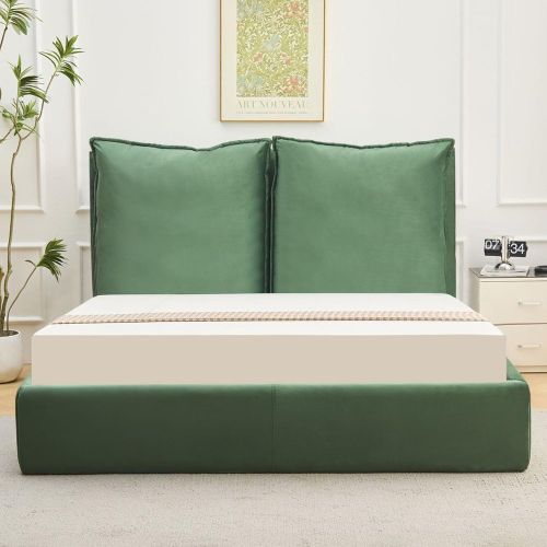Lit-coffre sommier relevable Velours Coussino - 3S. x Home - Modalova