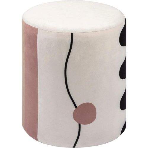 Pouf velours Nofy Blanc et rose - 3S. x Home - Modalova