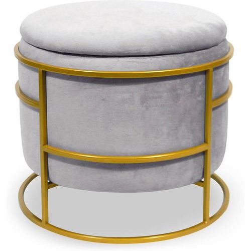 Pouf coffre rond Ringo en velours - 3S. x Home - Modalova