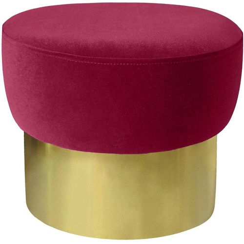 Tabouret Elia Velours Rouge Pied Or - 3S. x Home - Modalova