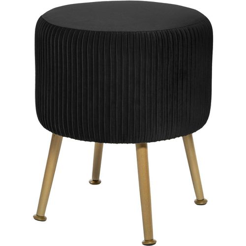 Tabouret Velours Solaro Noir - 3S. x Home - Modalova