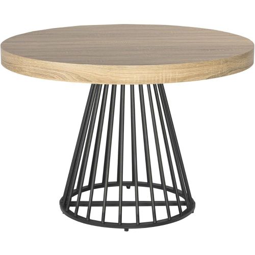 Table ronde extensible GRIVERY Chêne Clair pieds Noir - 3S. x Home - Modalova
