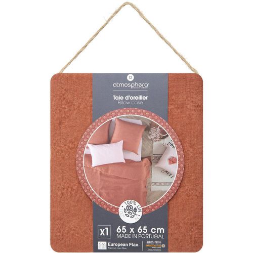 Taie d?oreiller 100 % lin orange terracotta 65x65 - 3S. x Home - Modalova