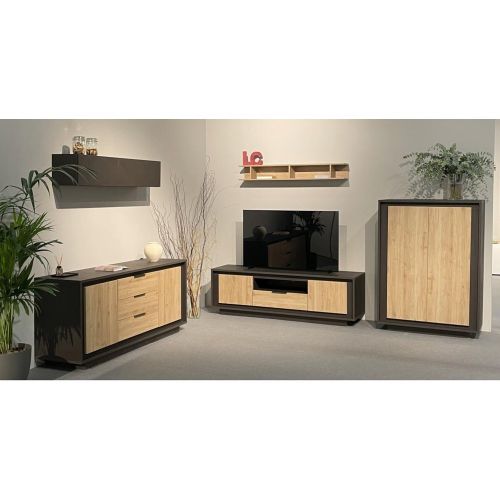 Vitrine Highboard 2 portes Lava chene - 3S. x Home - Modalova