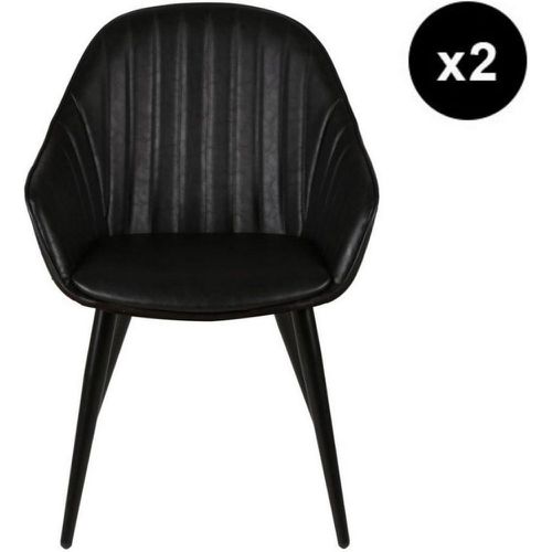 Lot de 2 fauteuils Noir BARI - 3S. x Home - Modalova