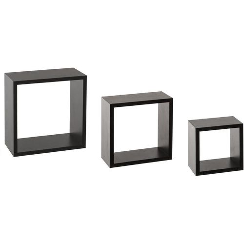 Lot de 3 étagères murales cubes noires - 3S. x Home - Modalova