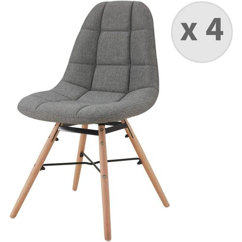 Lot De 4 Chaises Scandinave Tissu , pieds en Hêtre - 3S. x Home - Modalova