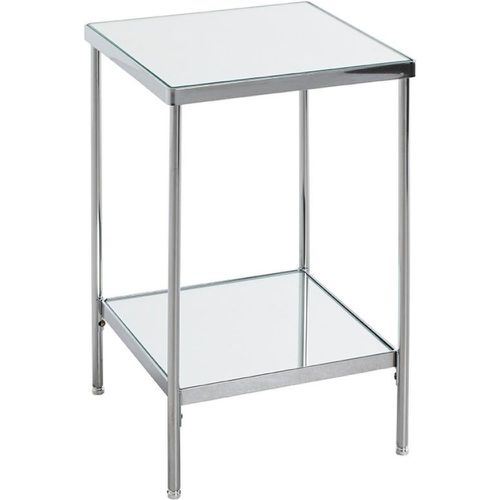 Table d'appoint en acier chromé et étagères en verre miroir - 3S. x Home - Modalova
