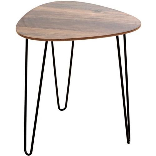 Table d'appoint Petit modèle en Métal laqué et plateau décor chêne foncé - 3S. x Home - Modalova