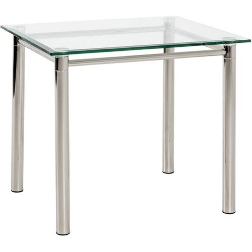 Table d'appoint acier chromé poli plateau en verre trempé - 3S. x Home - Modalova