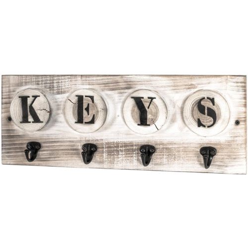 Tableau à clés avec 4 crochetsen Bois massif optique vintage - 3S. x Home - Modalova