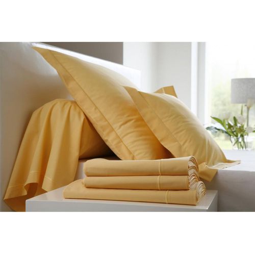 Drap housse uni percale Curry - Blanc des Vosges - Modalova