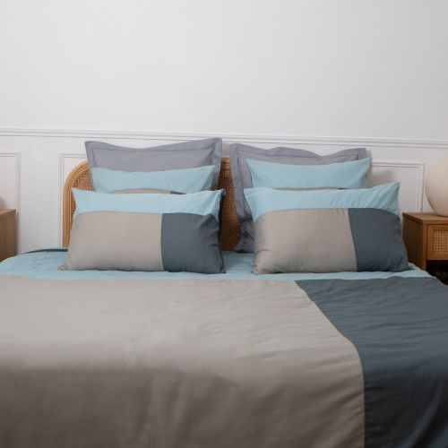 Housse de couette coton TRIO - Bleu - 3S. x Collection (Nos Imprimés) - Modalova