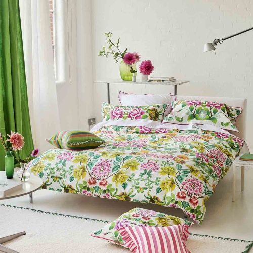 Housse de couette imprimée en percale de coton ELEONORA EMERALD - Designers Guild - Modalova