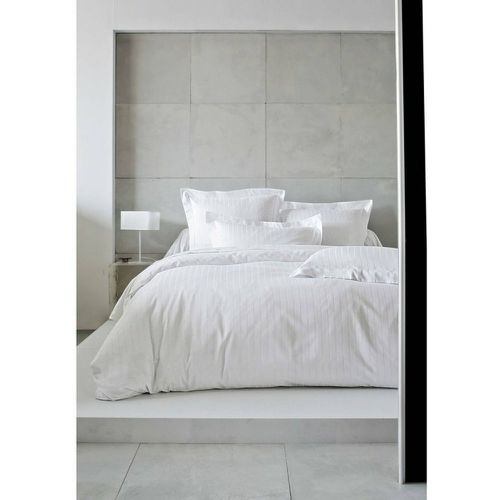 Housse de couette satin jacquard Divine - Blanc des Vosges - Modalova