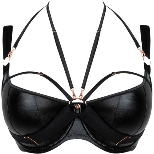 Soutien-gorge corbeille armatures demi-sein noir en viscose - Scantilly - Modalova