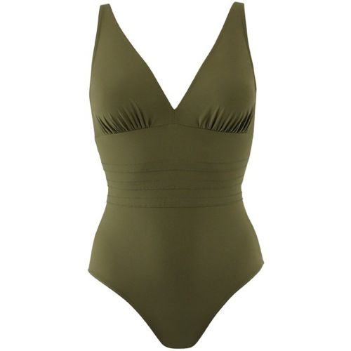 Maillot de bain une pièce sans armatures dos nu vert - Janine Robin - Modalova