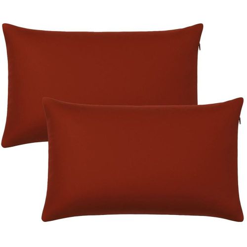 Lot de 2 housses coussin accoudoir doudoune - Brique - Becquet - Modalova