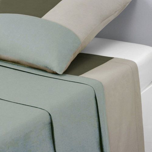 Drap plat en coton TRIO-Lichen - 3S. x Collection (Nos Imprimés) - Modalova
