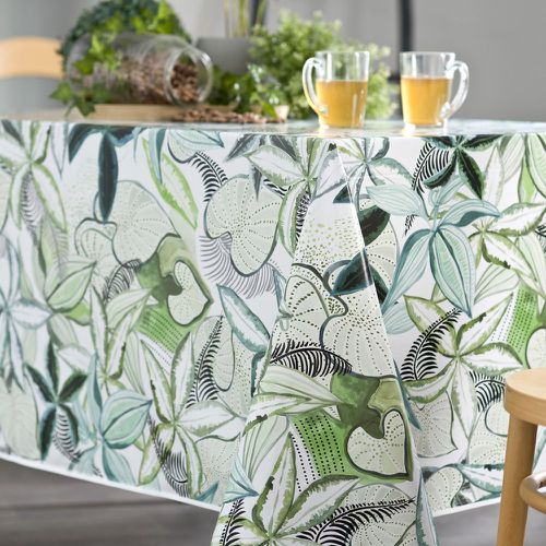 Nappe ronde JUNGLE TOILE CIREE Vert - Calitex - Modalova