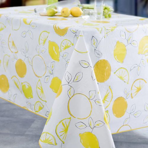 Nappe rectangle TOILE CIREE Jaune - Calitex - Modalova