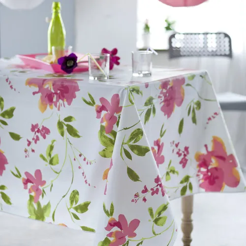 Nappe rectangle TOILE CIREE Rose - Calitex - Modalova