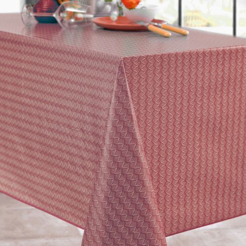 Nappe ovale 180 x 240 cm TOILE CIREE Cranberry - Calitex - Modalova