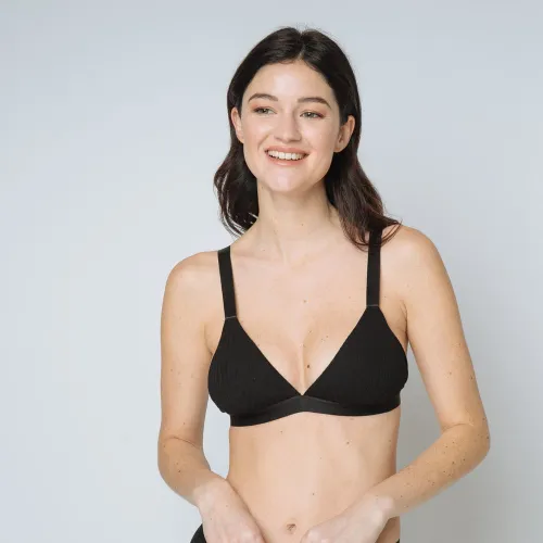 Soutien gorge triangle en maille noir - Iconic - Modalova
