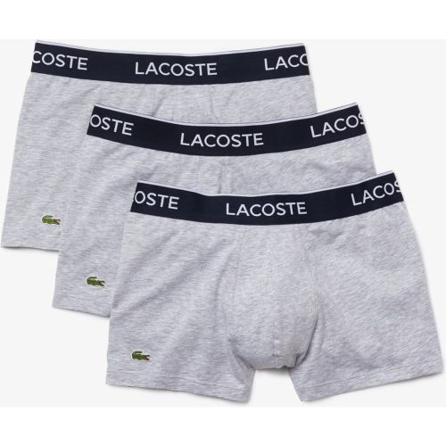 Lot de 3 boxers logotes ceinture elastique - Gris en coton - Lacoste Underwear - Modalova