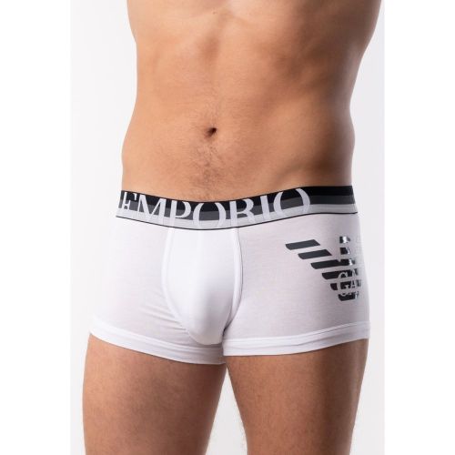 BOXER EAGLE CEINTURE ELASTIQUEE ET CONTRASTEE Blanc en tissu - Emporio Armani Underwear - Modalova