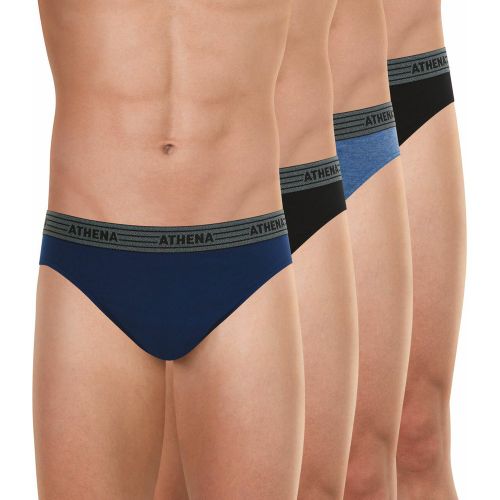 Lot de 4 slips Ecopack bleu en coton - Athena - Modalova